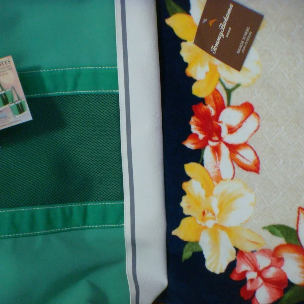Tommy Bahama Beach towel & mercury boat beach Tote